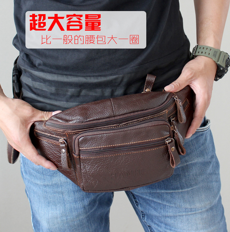 Running Gear Belt - Echt rundleer Heuptas Heren Grappig pakket