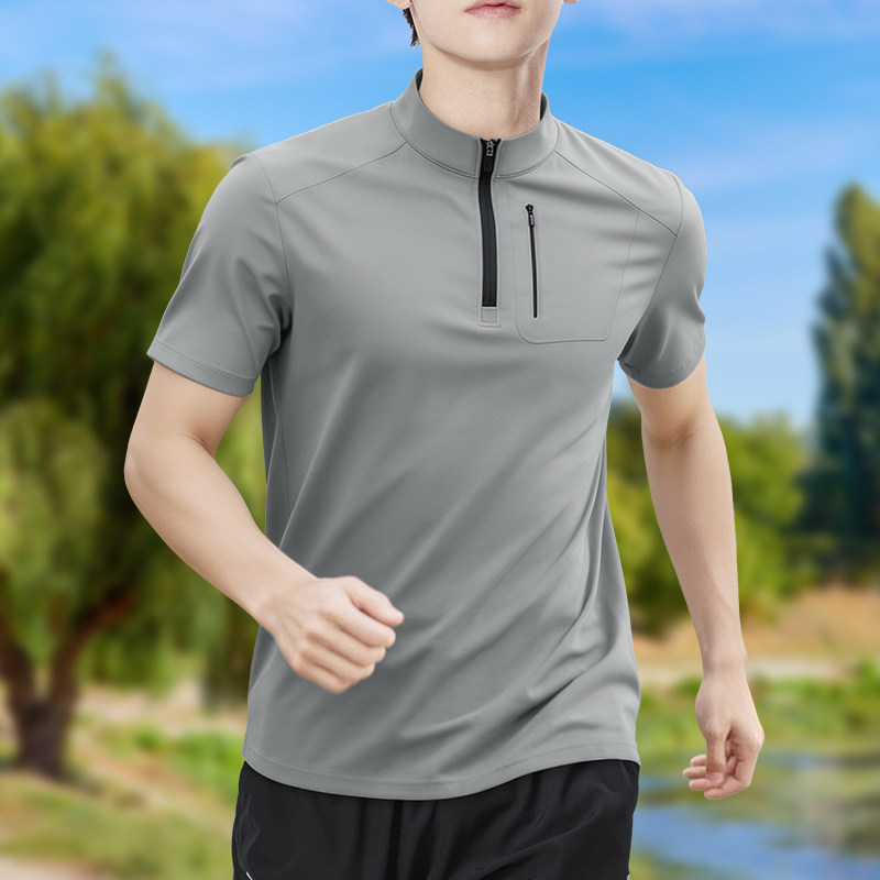 Running Gear Winter - Herenshirt met halve rits, hoge stretch,
