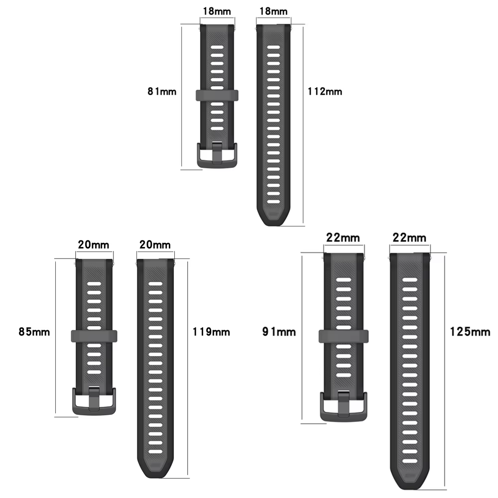 22mm 20mm 18mm siliconen band  - Runners Gear recensie en prijs